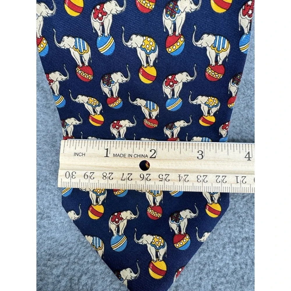 Brooks Brothers Makers Silk Necktie Circus Elephant Print Novelty USA Made‎